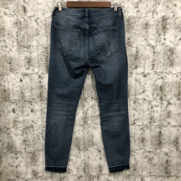 PISTOLA Stretch Mid Rise Skinny Distressed Jeans Raw Frayed Hem Women's Size 27 - Picture 2 of 10